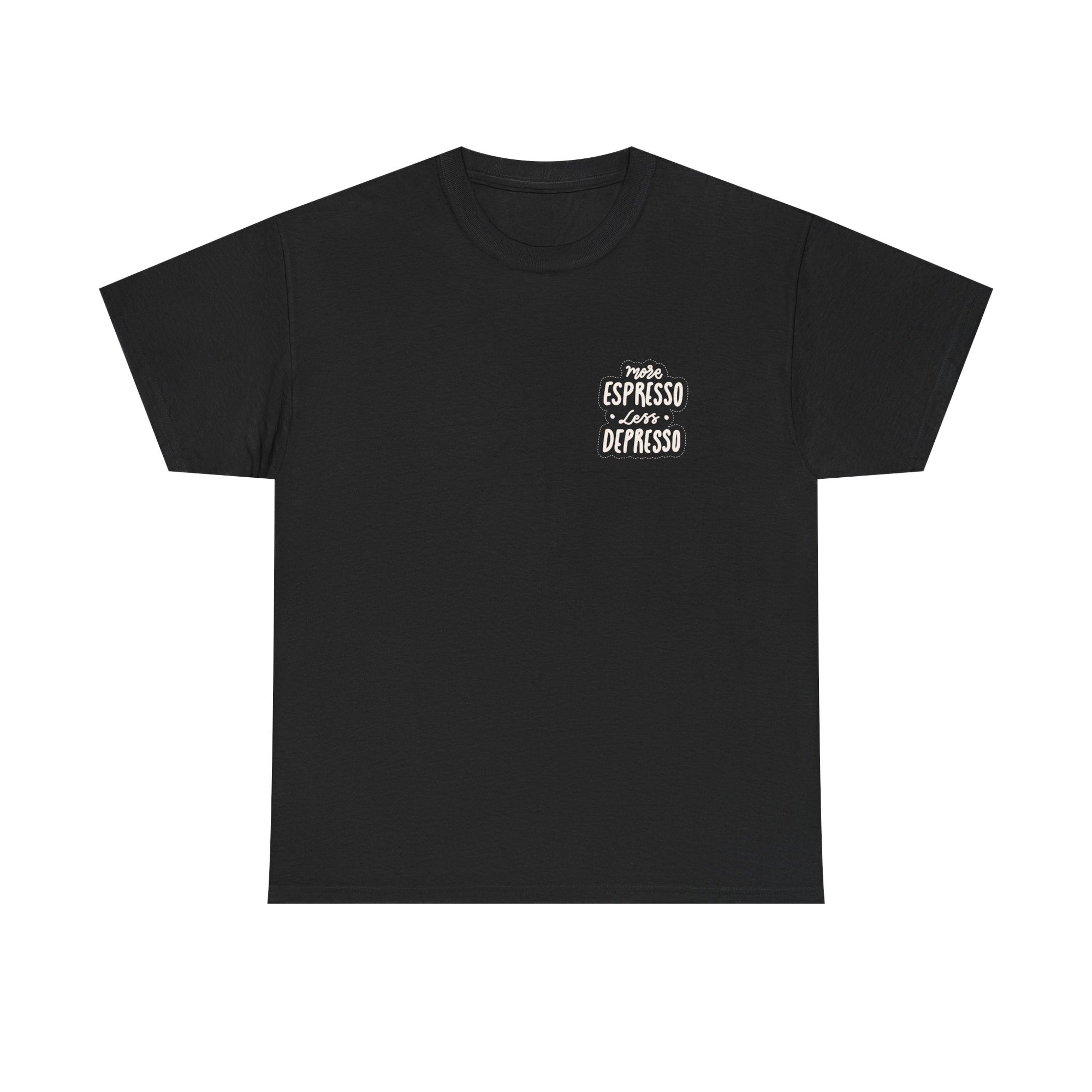 Unisex Heavy Cotton Tee - Quotes Tshirt - More espresso less depresso