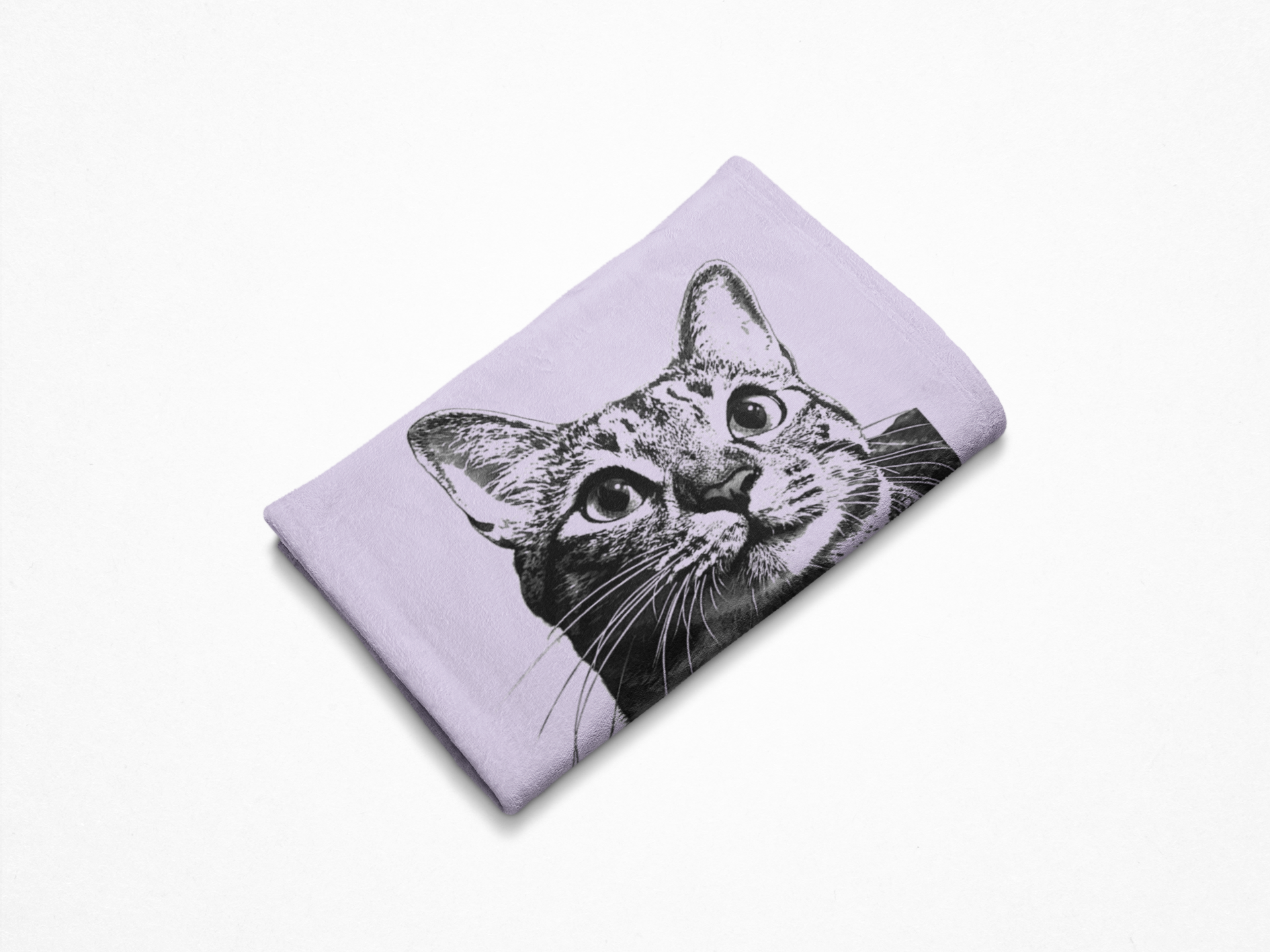 Custom Pet Pen Art Portrait Blanket, Personalized Cat Photo Throw Blanket, Cat Mom Gift, Cat Face and Name Blanket, Cat Lover Gift - Parma Violet