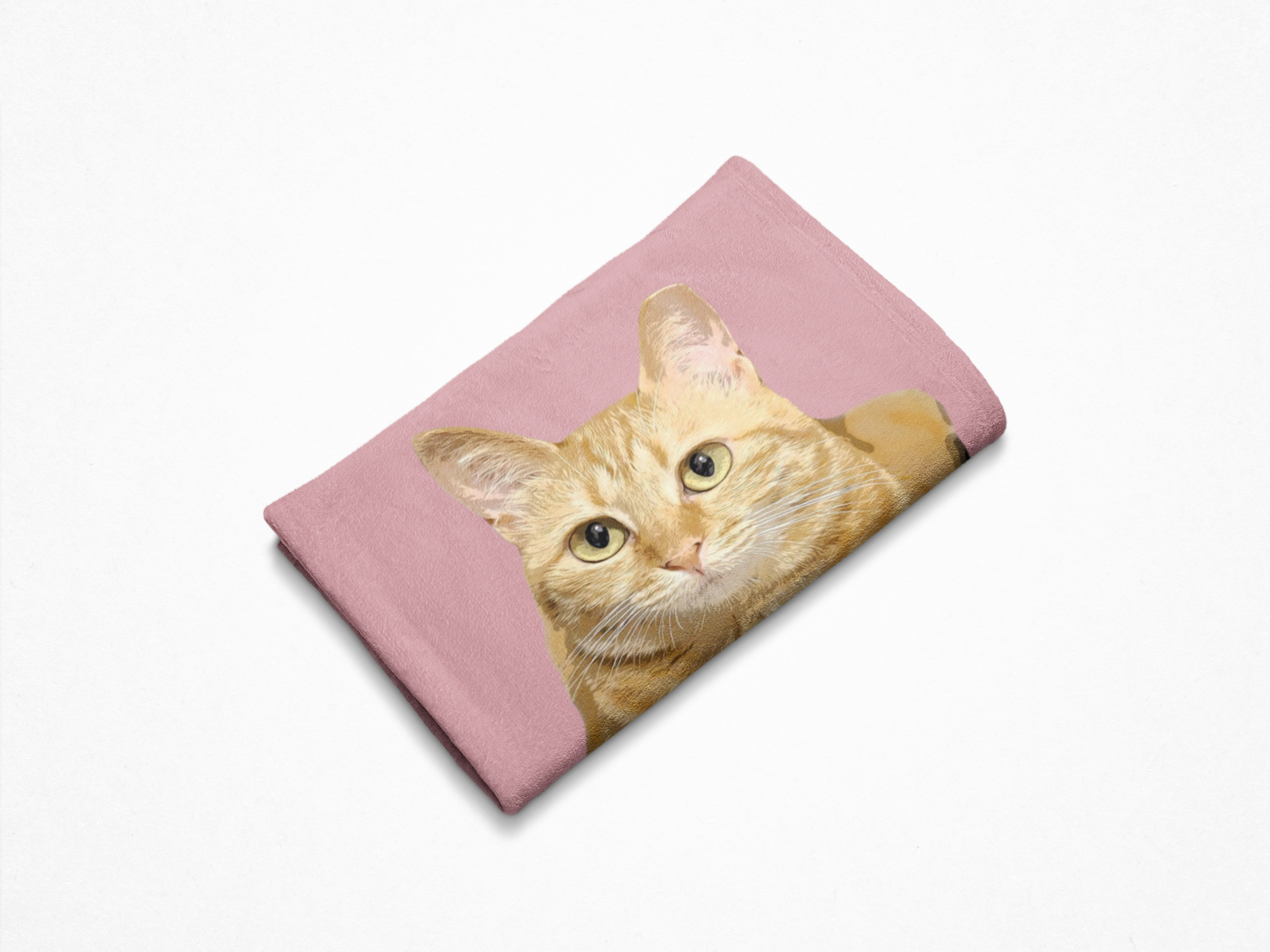 B-Custom Pet Pen Art Portrait Blanket, Personalized Cat Photo Throw Blanket, Cat Mom Gift, Cat Face and Name Blanket, Cat Lover Gift - Pale rose