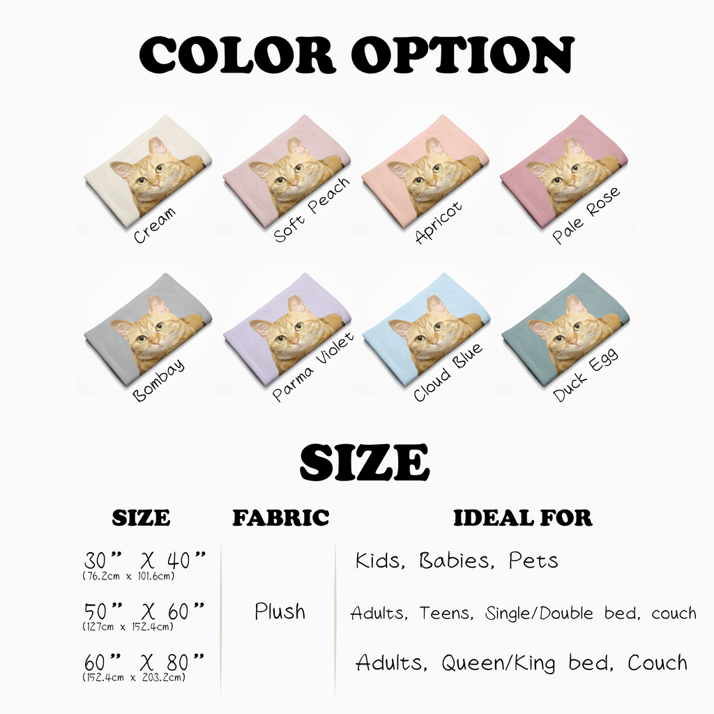 B-Custom Pet Pen Art Portrait Blanket, Personalized Cat Photo Throw Blanket, Cat Mom Gift, Cat Face and Name Blanket, Cat Lover Gift - Parma Violet