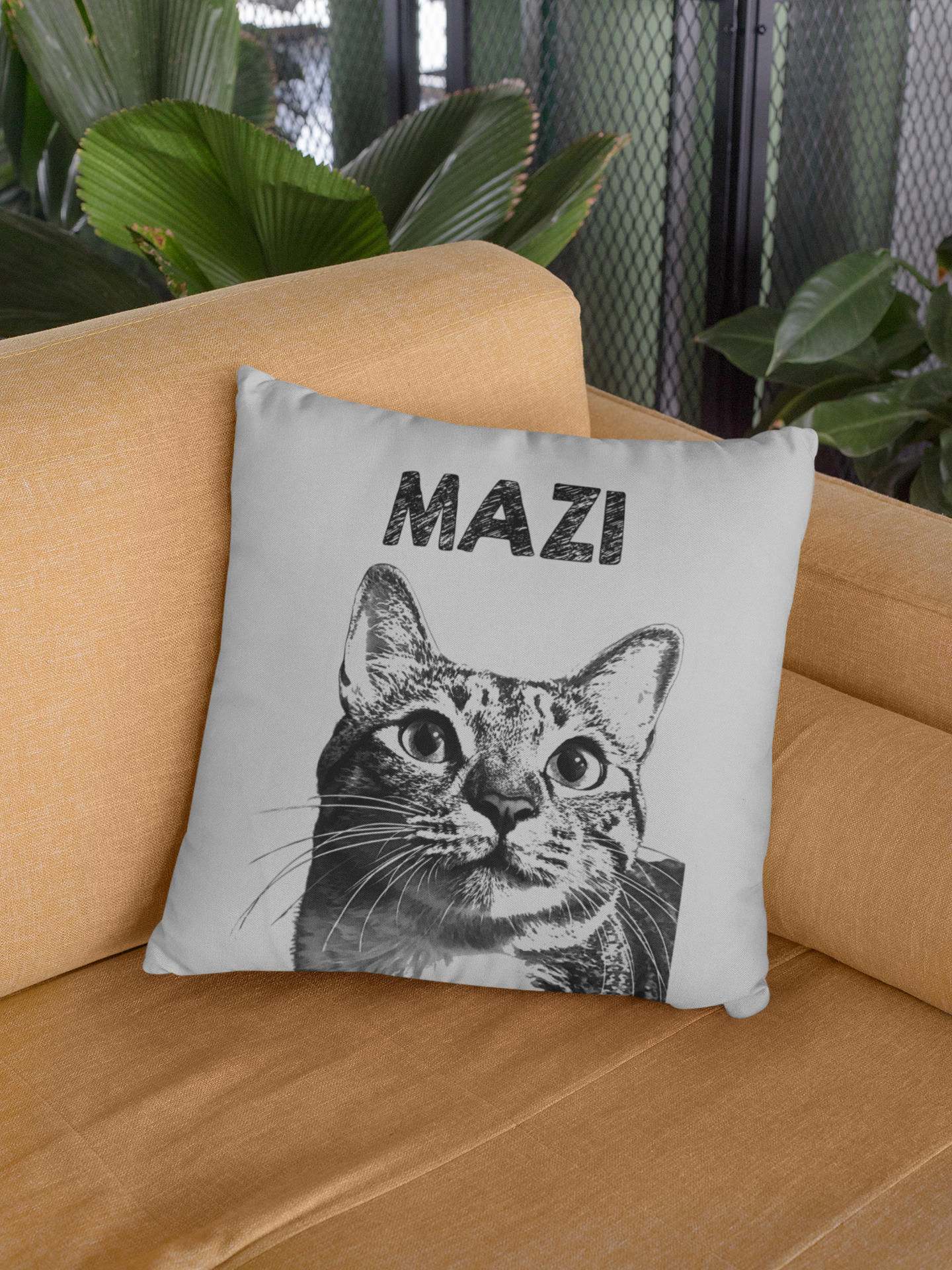 Cozy Throw Pillow with Whimsical Designs, Comfort Decor, Cat Lovers Gift, Family Home Accent, Fun Cushion for Celebrations - Light Gray