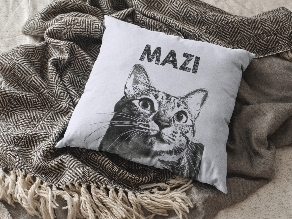 Cozy Throw Pillow with Whimsical Designs, Comfort Decor, Cat Lovers Gift, Family Home Accent, Fun Cushion for Celebrations - Lavender