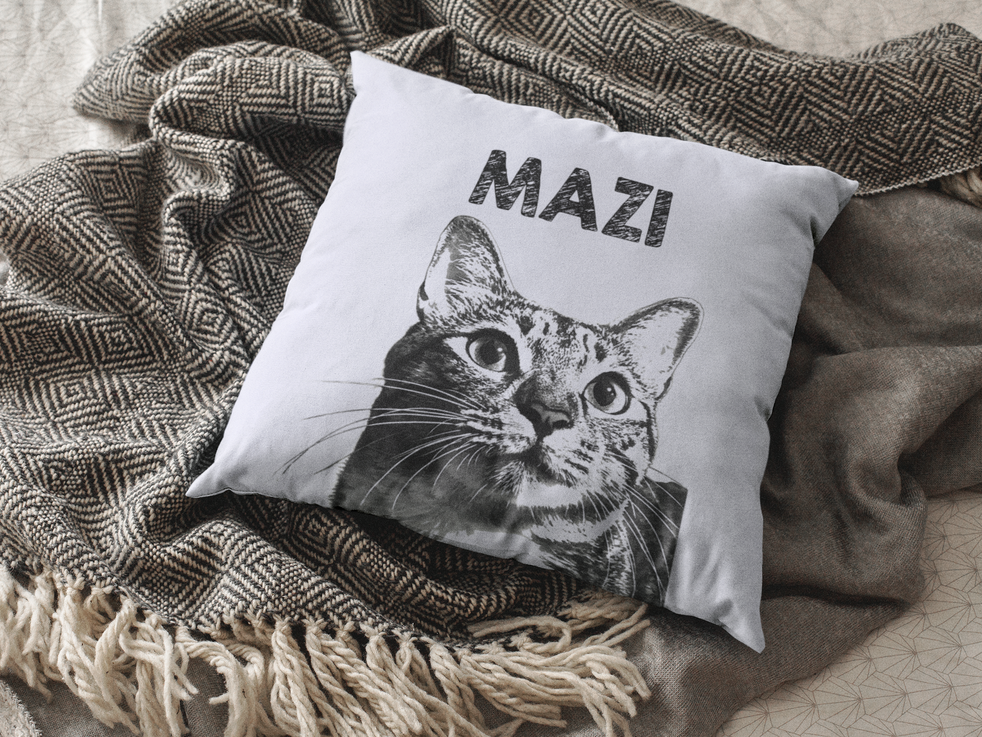 Cozy Throw Pillow with Whimsical Designs, Comfort Decor, Cat Lovers Gift, Family Home Accent, Fun Cushion for Celebrations - Lavender