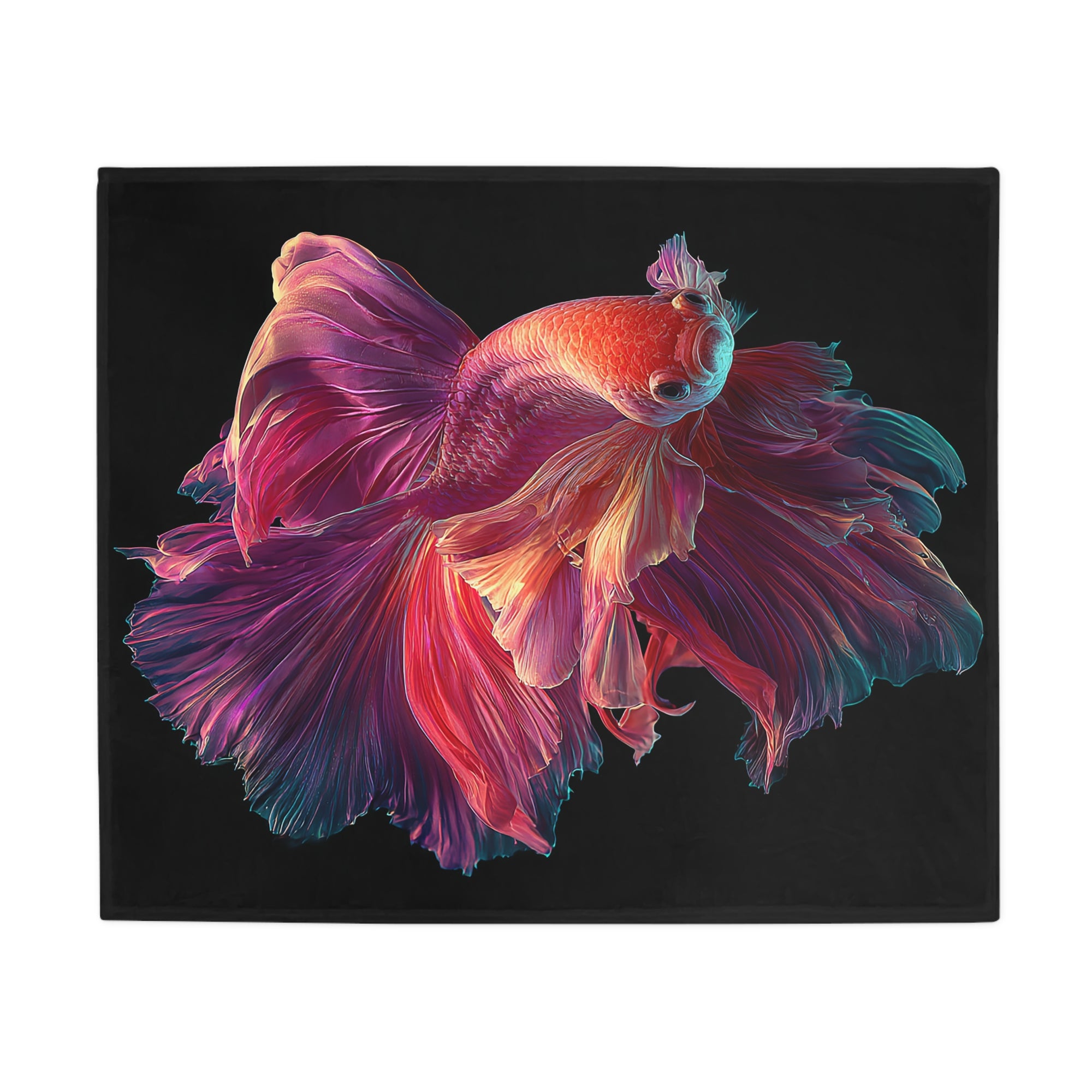 Betta Fish Fleece Blanket, Cozy Throw, Fish Lover Gift, Mellow Decor, Wildlife Lovers Blanket, Colorful Home Accent - 02
