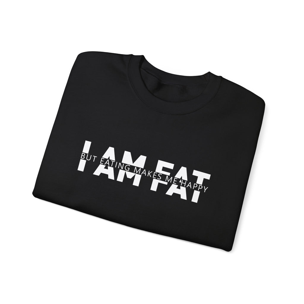 Unisex Heavy Blend™ Crewneck Sweatshirt - i am fat but eating makes me happy