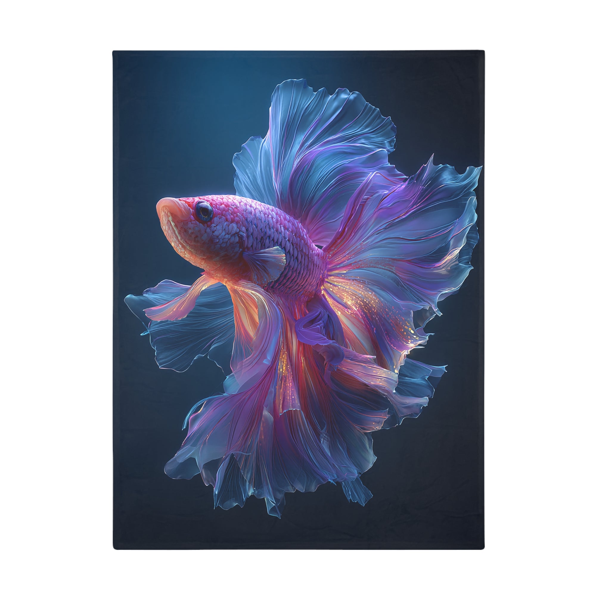 Betta Fish Fleece Blanket, Cozy Throw, Fish Lover Gift, Mellow Decor, Wildlife Lovers Blanket, Colorful Home Accent - 05