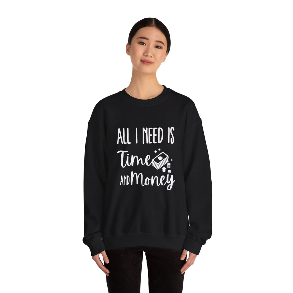 Unisex Heavy Blend™ Crewneck Sweatshirt - all i need is time and money