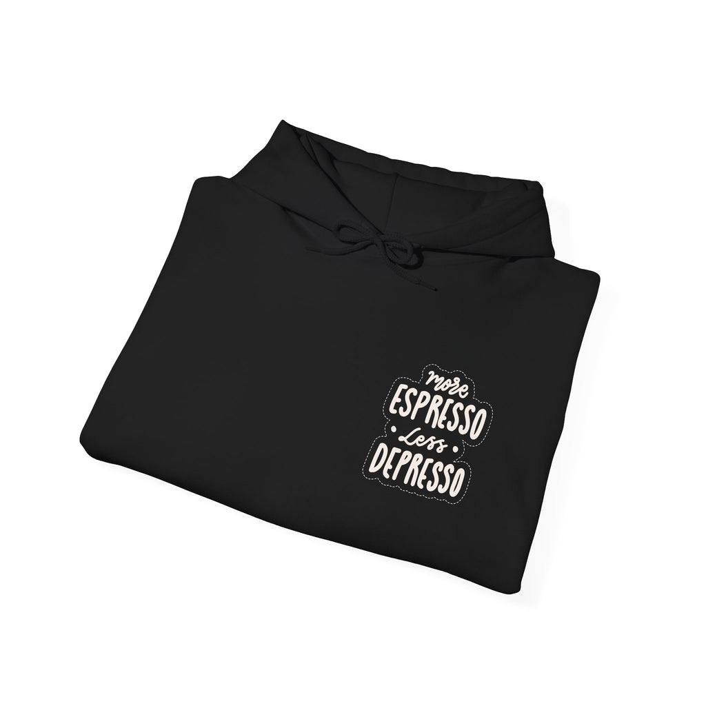 Unisex Heavy Blend™ Hooded Sweatshirt - Quote - More espresso less depresso