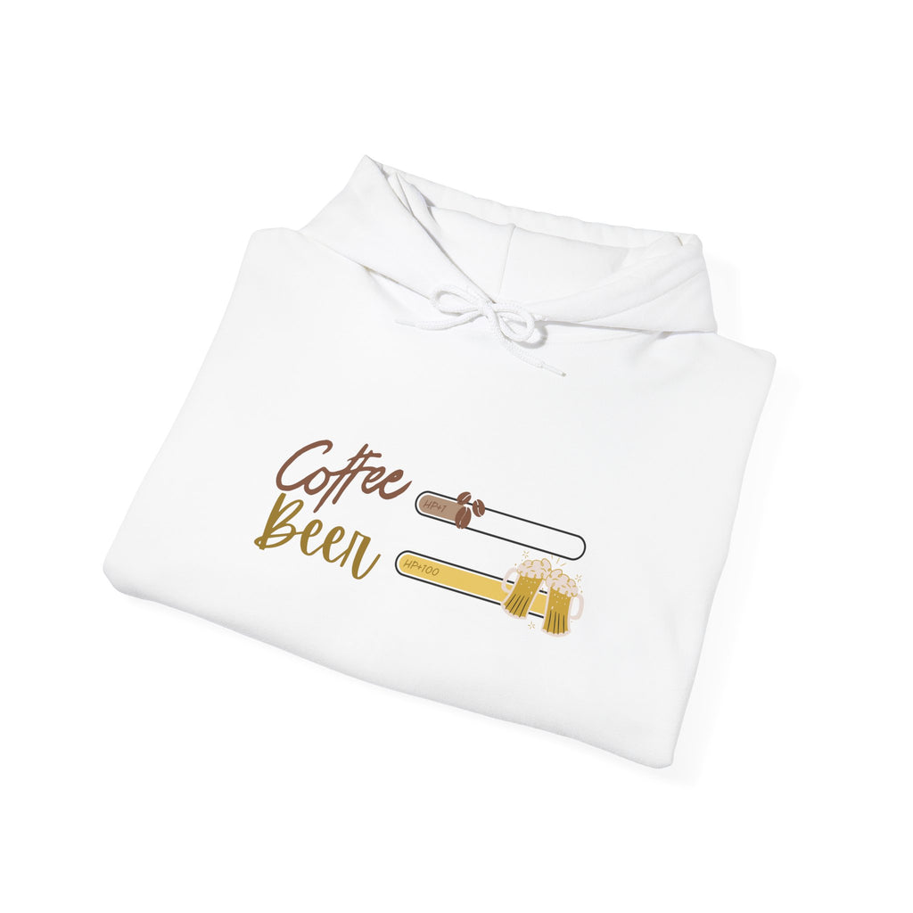 Unisex Heavy Blend™ Hooded Sweatshirt - Creative - coffee +1 beer+100