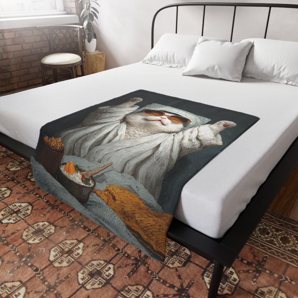Cool Cat Fleece Blanket - Cozy Cat Lover Gift, Cat-Themed Home Decor, Stylish Pet Blankets, Quirky Gift for Cat Owners - Gcat - 0011