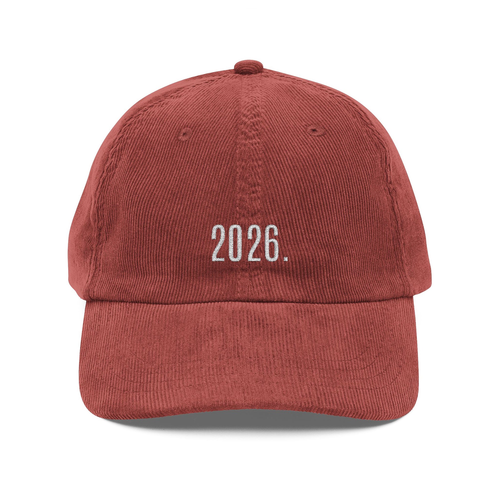 2026 Embroidered Corduroy Dad Hat, Vintage New Year Cap, Personalized Corduroy Baseball Hat Gift for Him