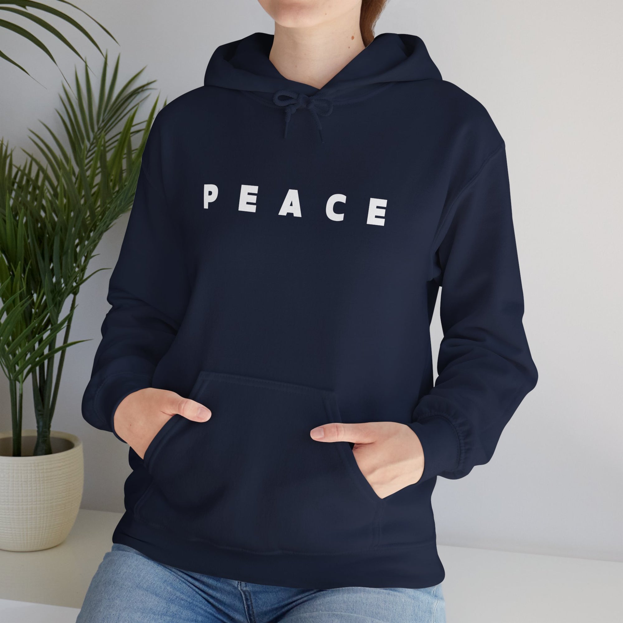 Peace Hoodie, Unisex Heavy Blend™ Fleece Pullover Sweatshirt, Positive Graphic Hooded Hoodie, Cozy Gift for Him or Her