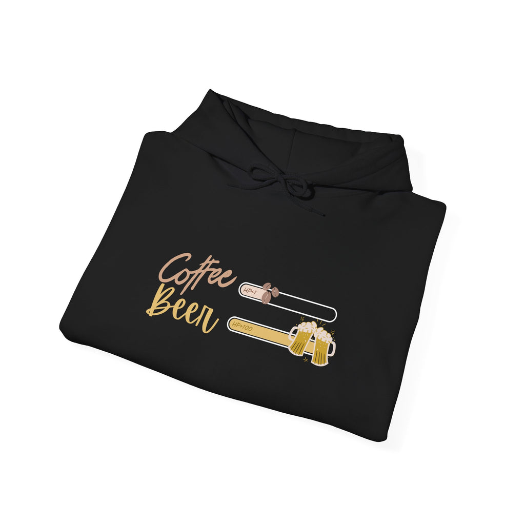 Unisex Heavy Blend™ Hooded Sweatshirt - Creative - coffee +1 beer+100