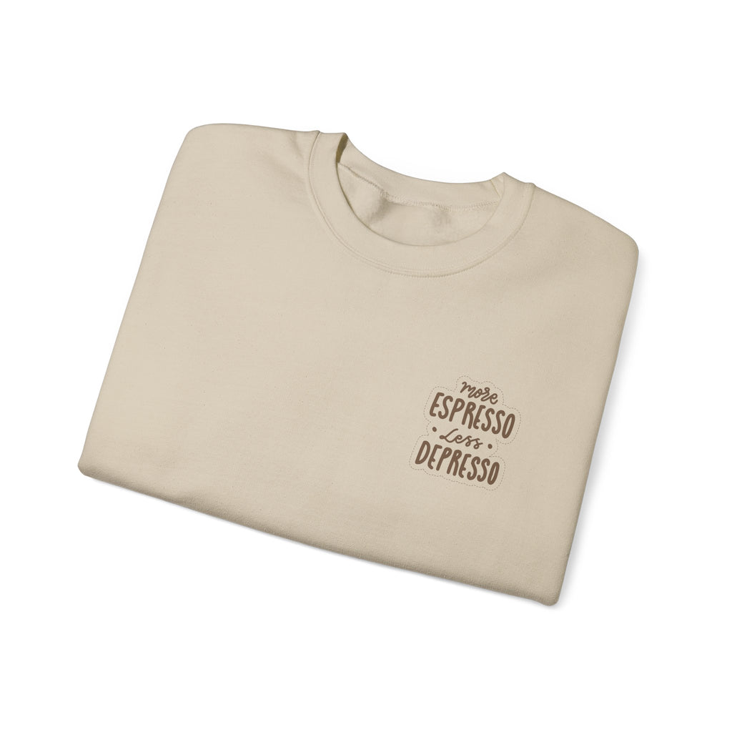 Unisex Heavy Blend™ Crewneck Sweatshirt - Quote - More espresso less depresso