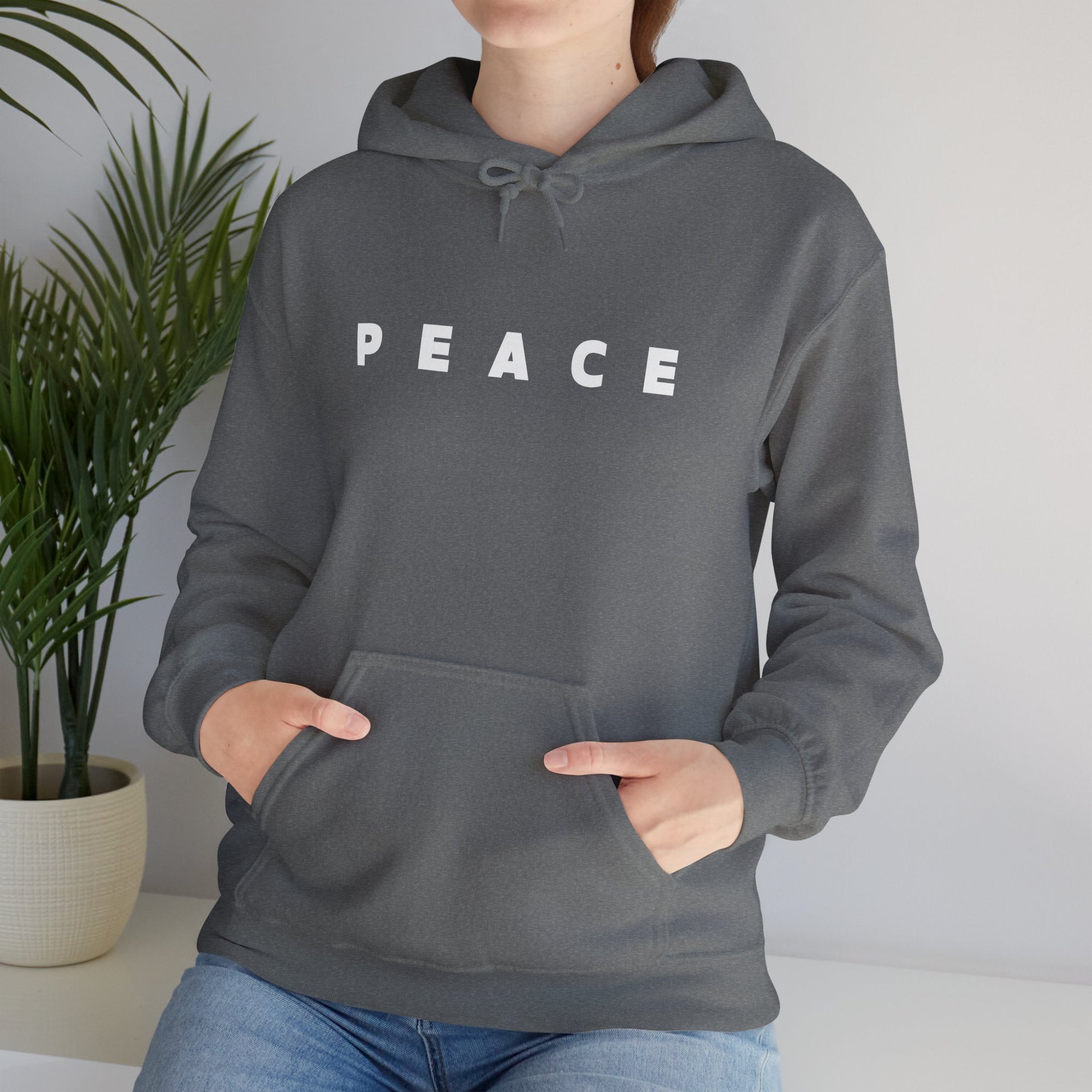 Peace Hoodie, Unisex Heavy Blend™ Fleece Pullover Sweatshirt, Positive Graphic Hooded Hoodie, Cozy Gift for Him or Her