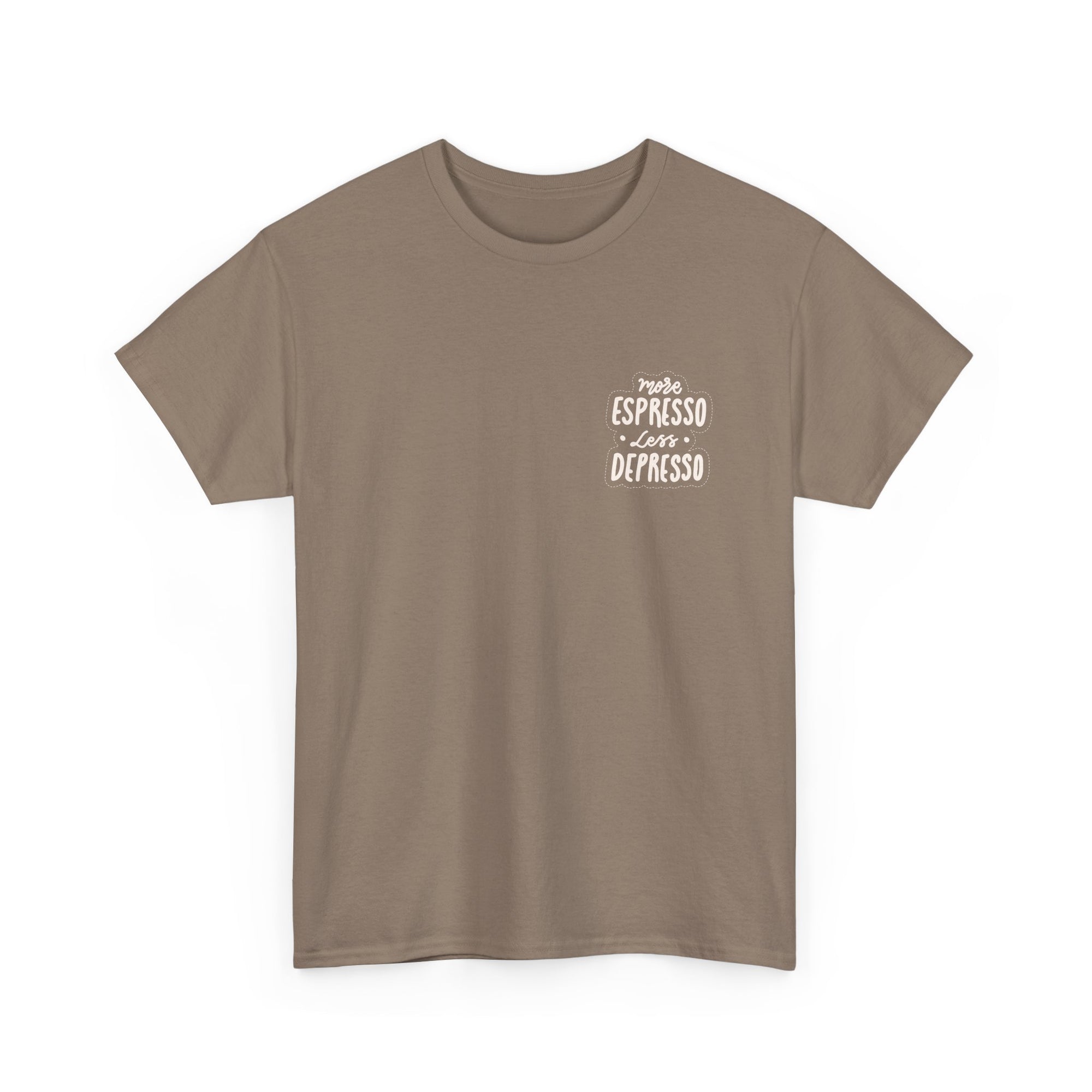 Unisex Heavy Cotton Tee - Quotes Tshirt - More espresso less depresso