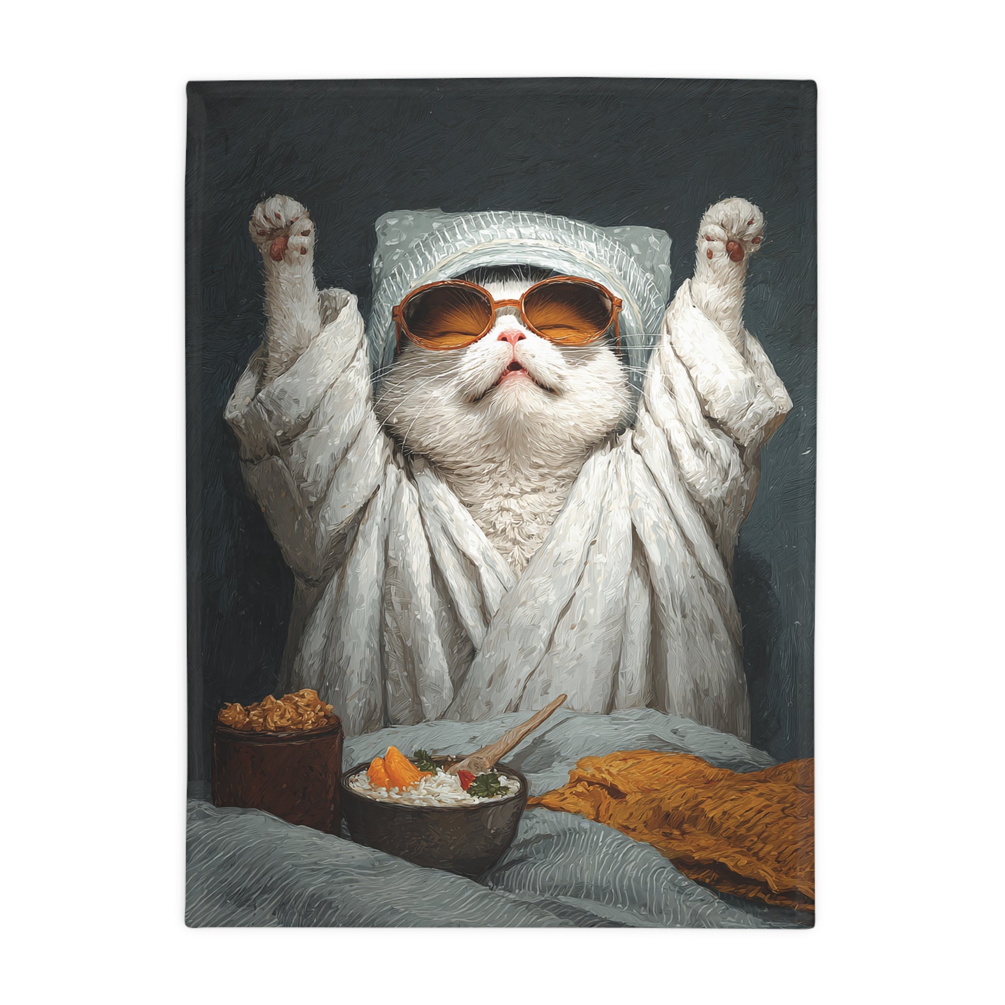 Cool Cat Fleece Blanket - Cozy Cat Lover Gift, Cat-Themed Home Decor, Stylish Pet Blankets, Quirky Gift for Cat Owners - Gcat - 0011