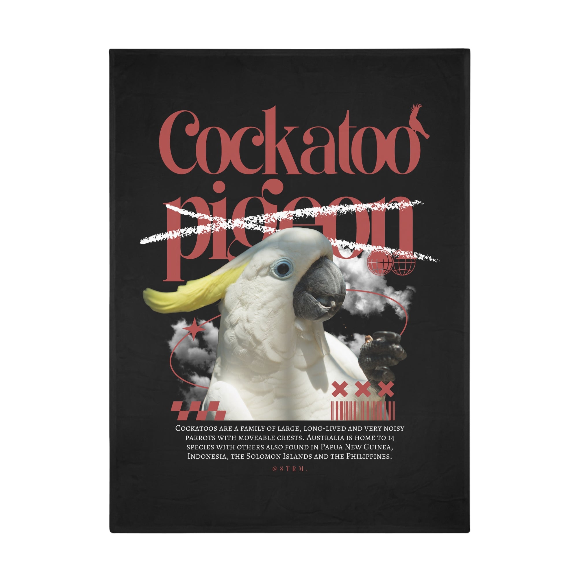 Cockatoo Fleece Blanket, Cozy Throw, Bird Lover Gift, Mellow Decor, Wildlife Lovers Blanket, Colorful Home Accent