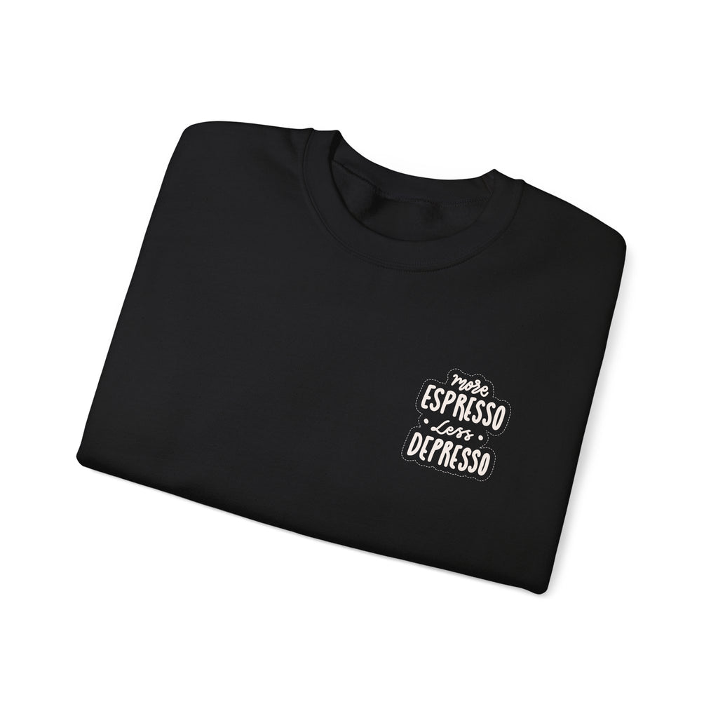 Unisex Heavy Blend™ Crewneck Sweatshirt - Quote - More espresso less depresso