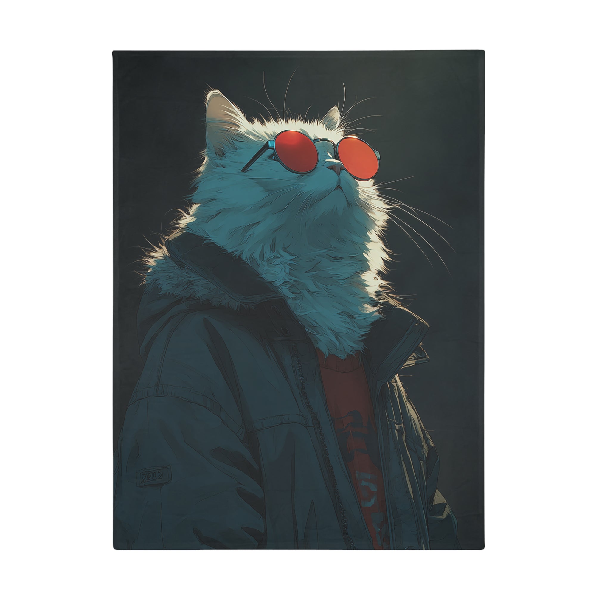 Cool Cat Fleece Blanket - Cozy Cat Lover Gift, Cat-Themed Home Decor, Stylish Pet Blankets, Quirky Gift for Cat Owners - Gcat - 0003