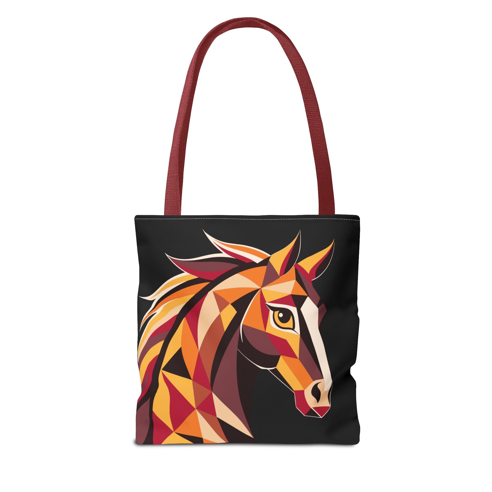 2026 Chinese New Year, Lunar New Year Horse Art Tote Bag, Abstract Colorful Canvas Bag, Geometric Equestrian Design, Gift for Her