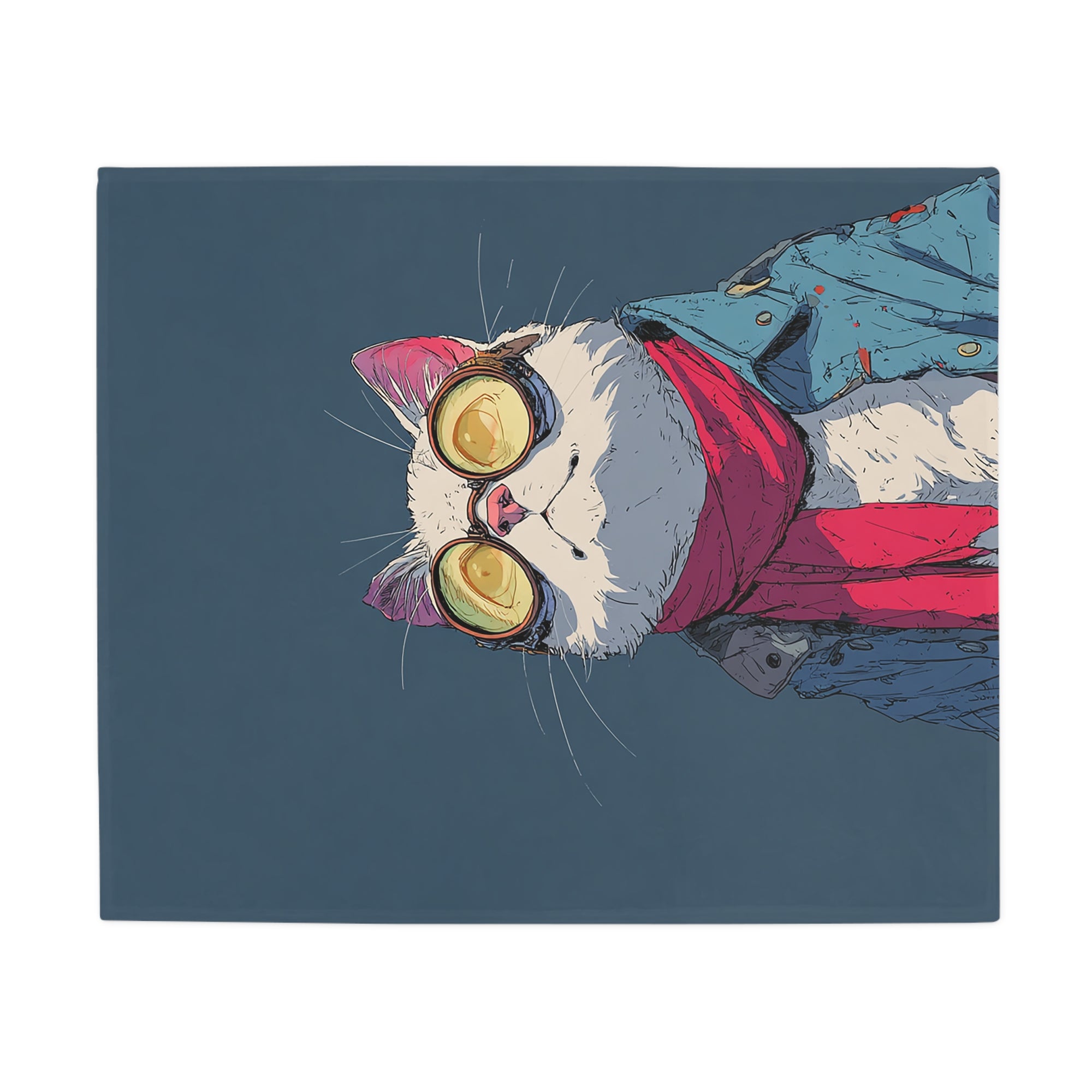Cool Cat Fleece Blanket - Cozy Cat Lover Gift, Cat-Themed Home Decor, Stylish Pet Blankets, Quirky Gift for Cat Owners - Gcat - 0007