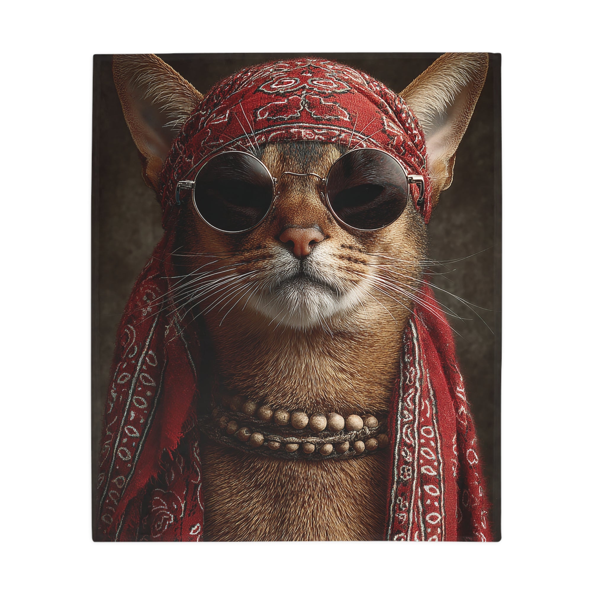 Cool Cat Fleece Blanket - Cozy Cat Lover Gift, Cat-Themed Home Decor, Stylish Pet Blankets, Quirky Gift for Cat Owners - Gcat - 0010
