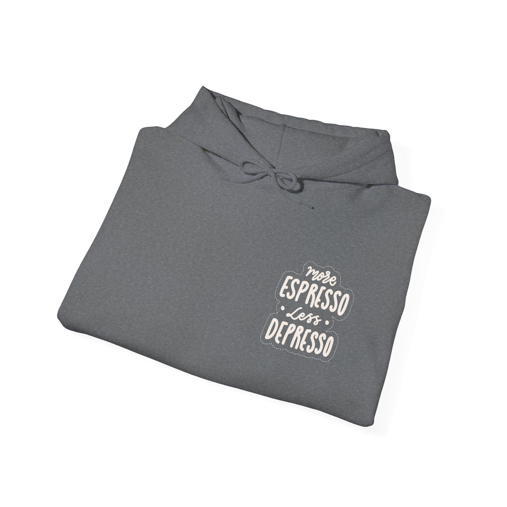 Unisex Heavy Blend™ Hooded Sweatshirt - Quote - More espresso less depresso