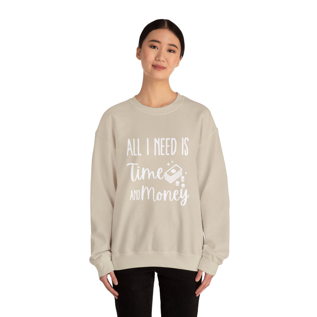 Unisex Heavy Blend™ Crewneck Sweatshirt - all i need is time and money