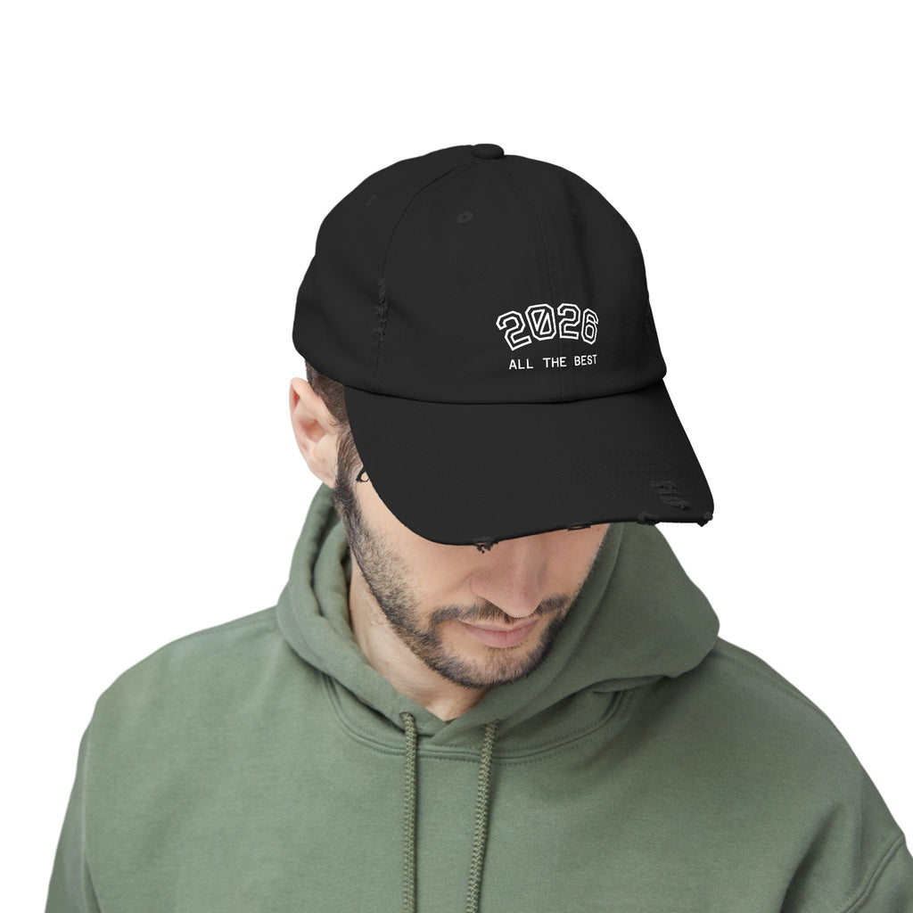 2026 Distressed Dad Hat, Vintage Cotton Baseball Cap, Personalized New Year Gift for Him