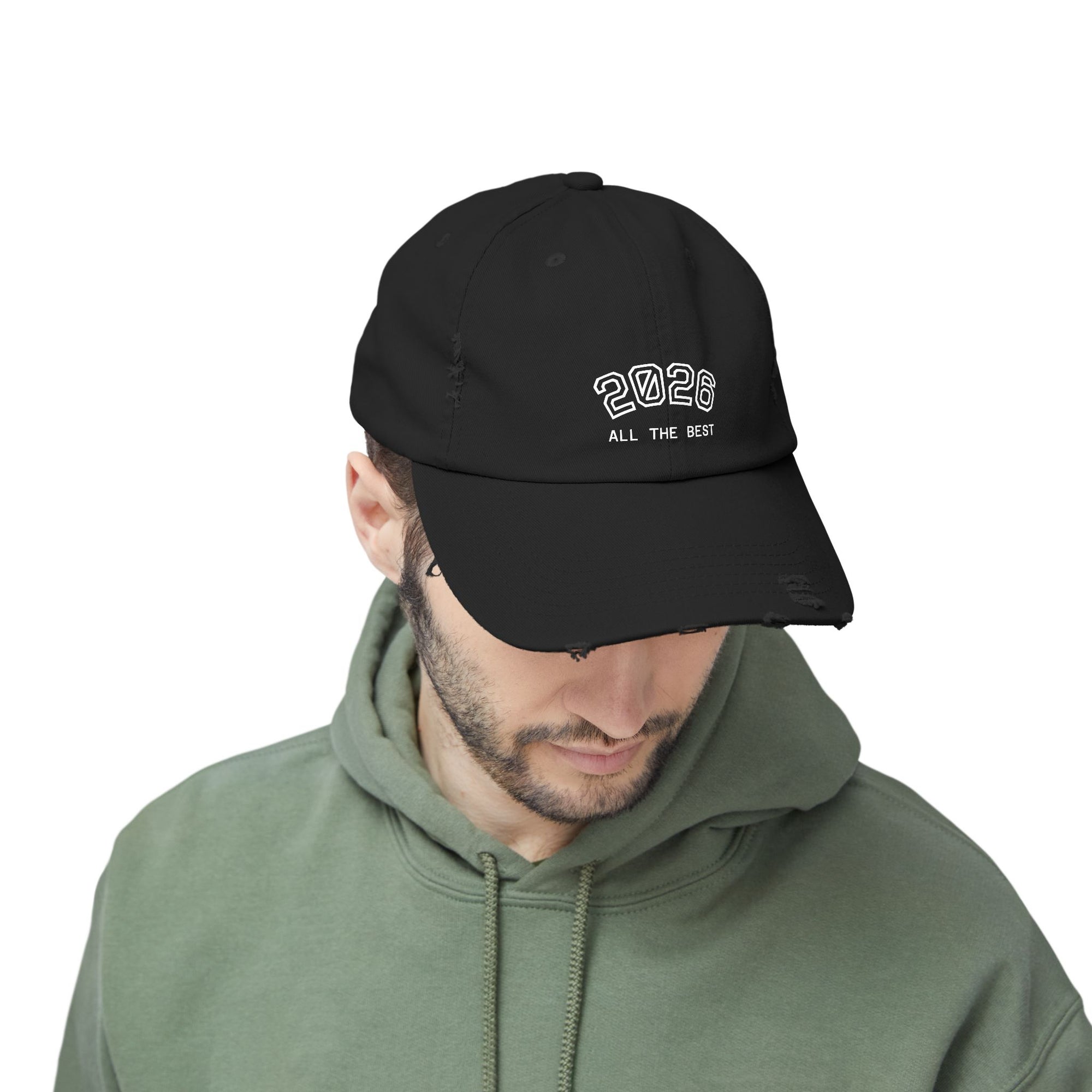 2026 Distressed Dad Hat, Vintage Cotton Baseball Cap, Personalized New Year Gift for Him