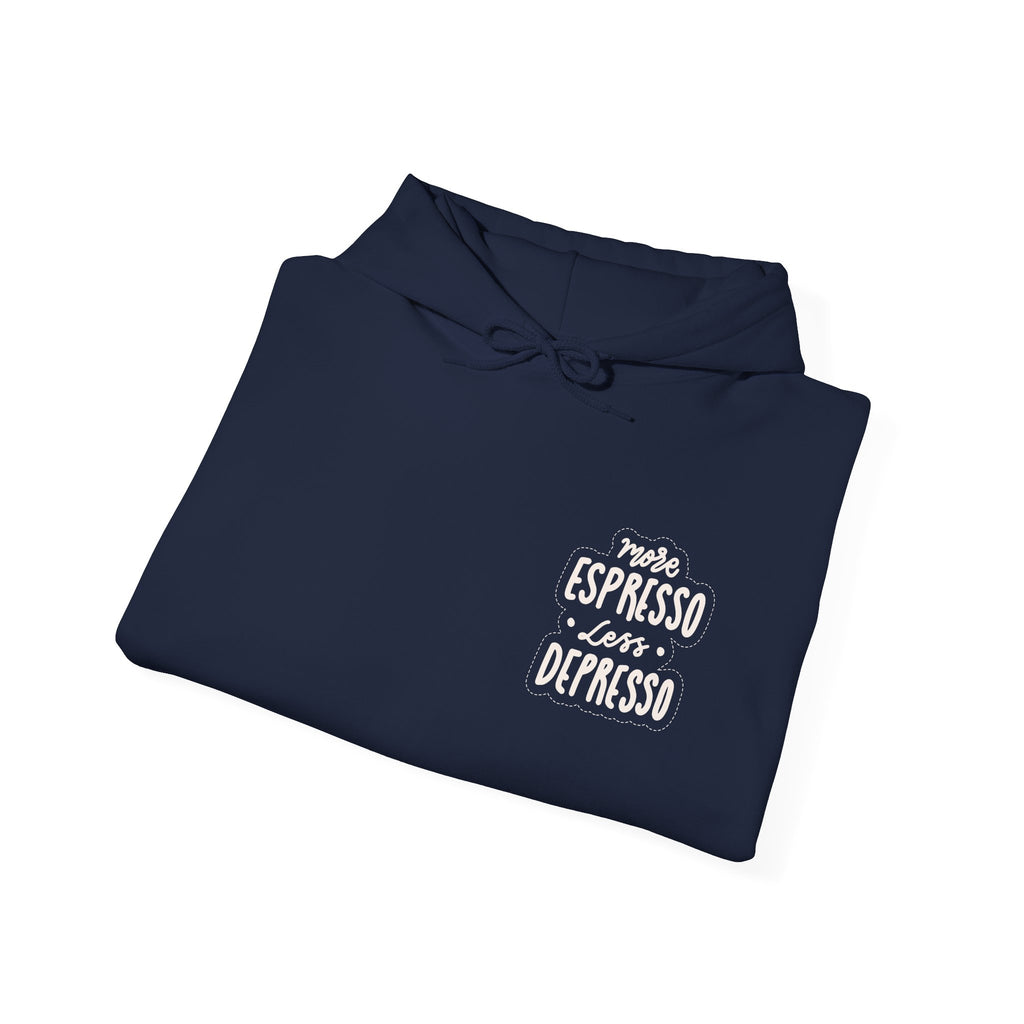Unisex Heavy Blend™ Hooded Sweatshirt - Quote - More espresso less depresso
