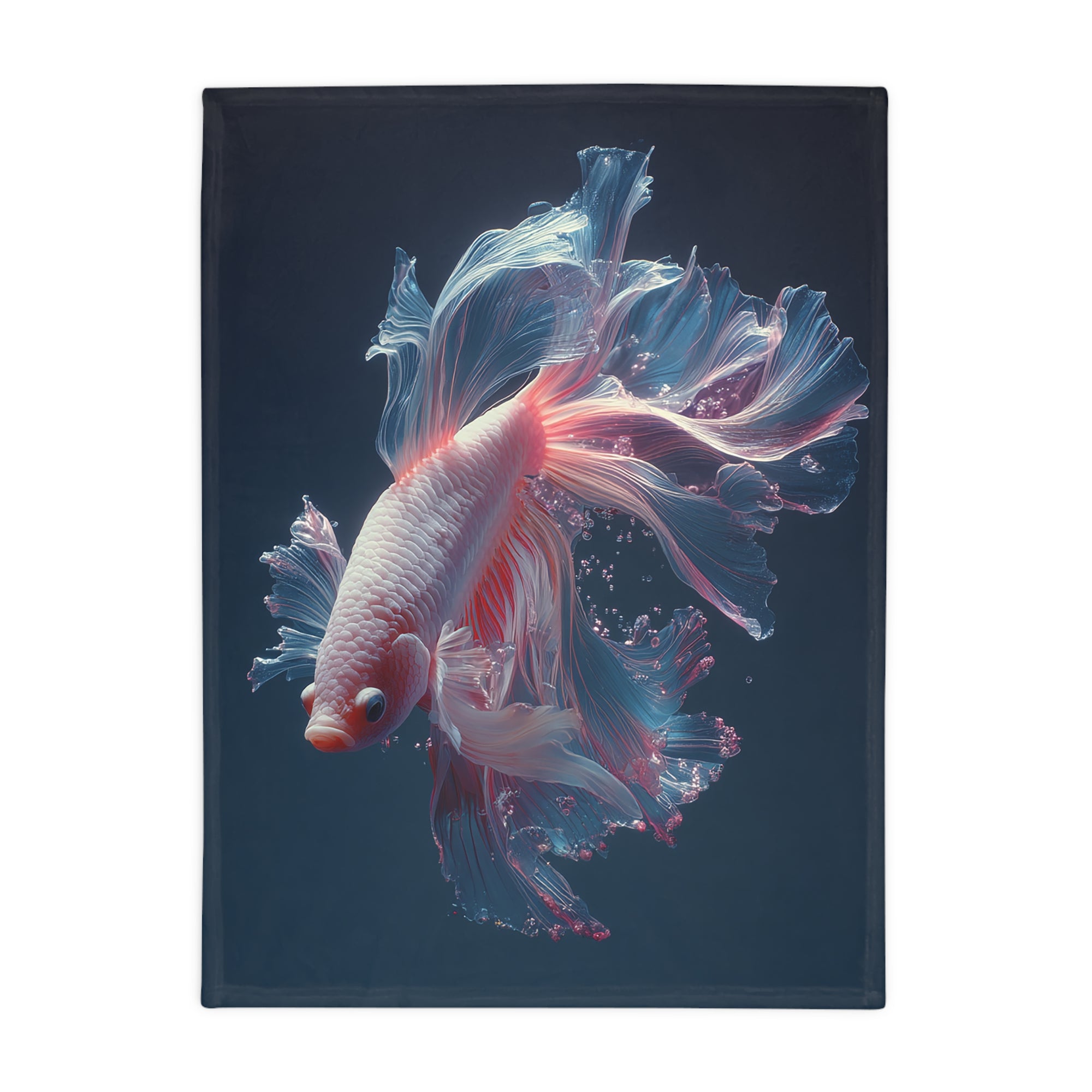 Betta Fish Fleece Blanket, Cozy Throw, Fish Lover Gift, Mellow Decor, Wildlife Lovers Blanket, Colorful Home Accent - 03