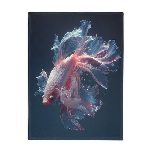 Betta Fish Fleece Blanket, Cozy Throw, Fish Lover Gift, Mellow Decor, Wildlife Lovers Blanket, Colorful Home Accent - 03