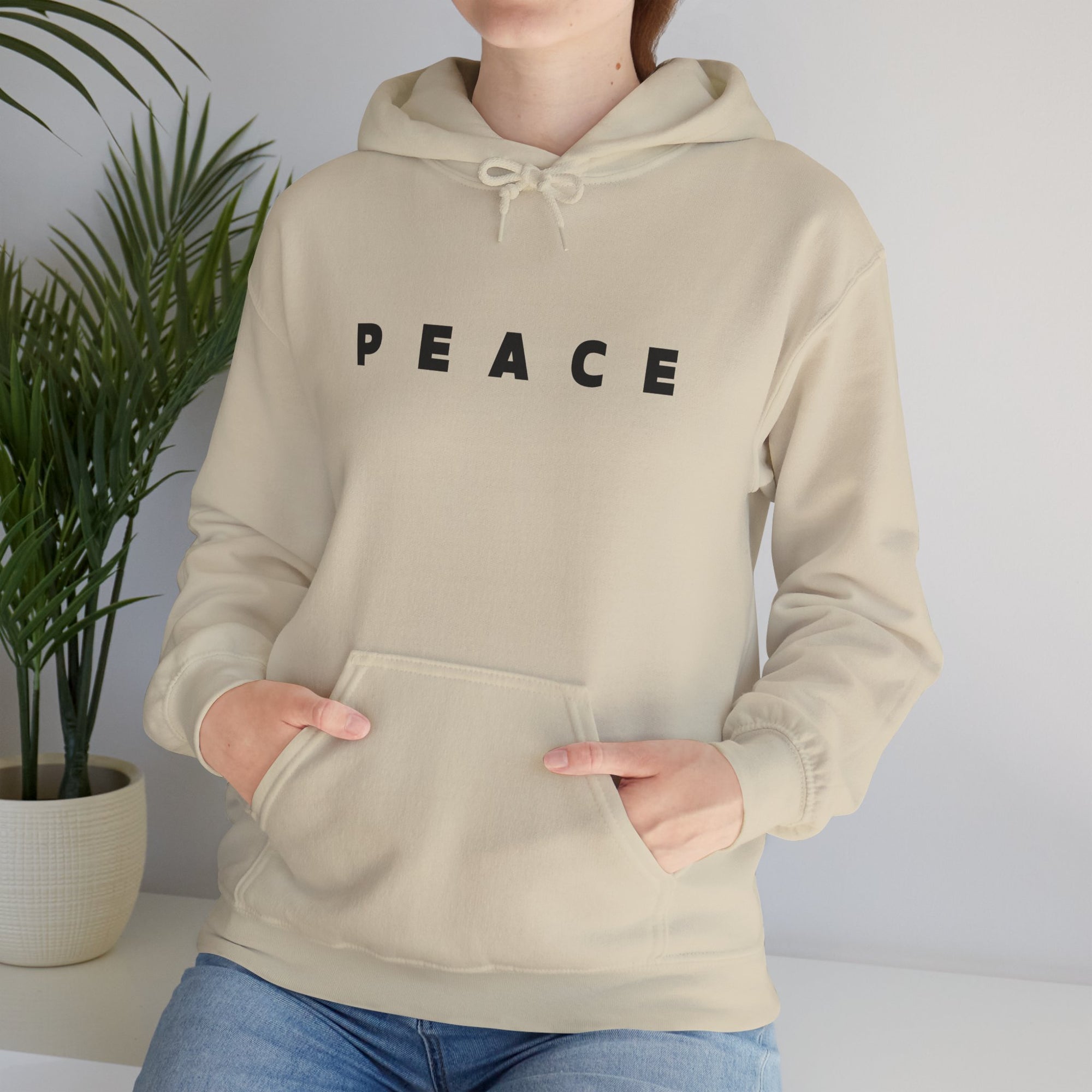 Peace Hoodie, Unisex Heavy Blend™ Fleece Pullover Sweatshirt, Positive Graphic Hooded Hoodie, Cozy Gift for Him or Her