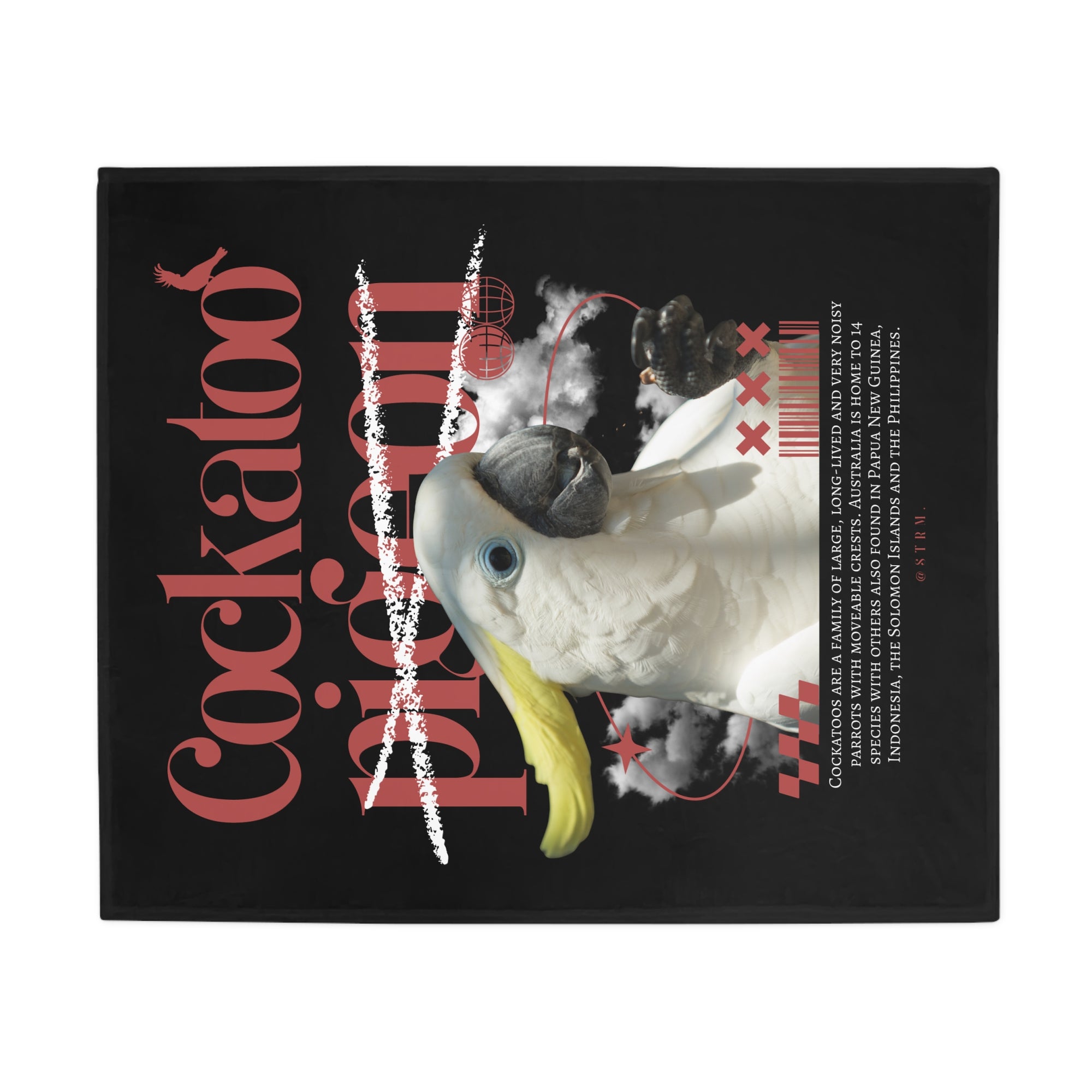 Cockatoo Fleece Blanket, Cozy Throw, Bird Lover Gift, Mellow Decor, Wildlife Lovers Blanket, Colorful Home Accent