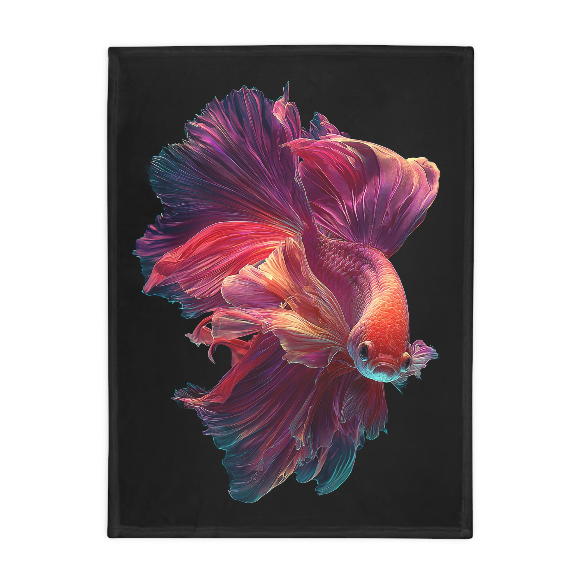 Betta Fish Fleece Blanket, Cozy Throw, Fish Lover Gift, Mellow Decor, Wildlife Lovers Blanket, Colorful Home Accent - 02