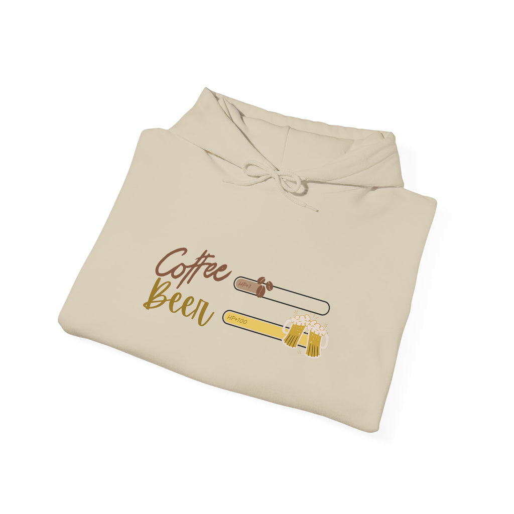 Unisex Heavy Blend™ Hooded Sweatshirt - Creative - coffee +1 beer+100