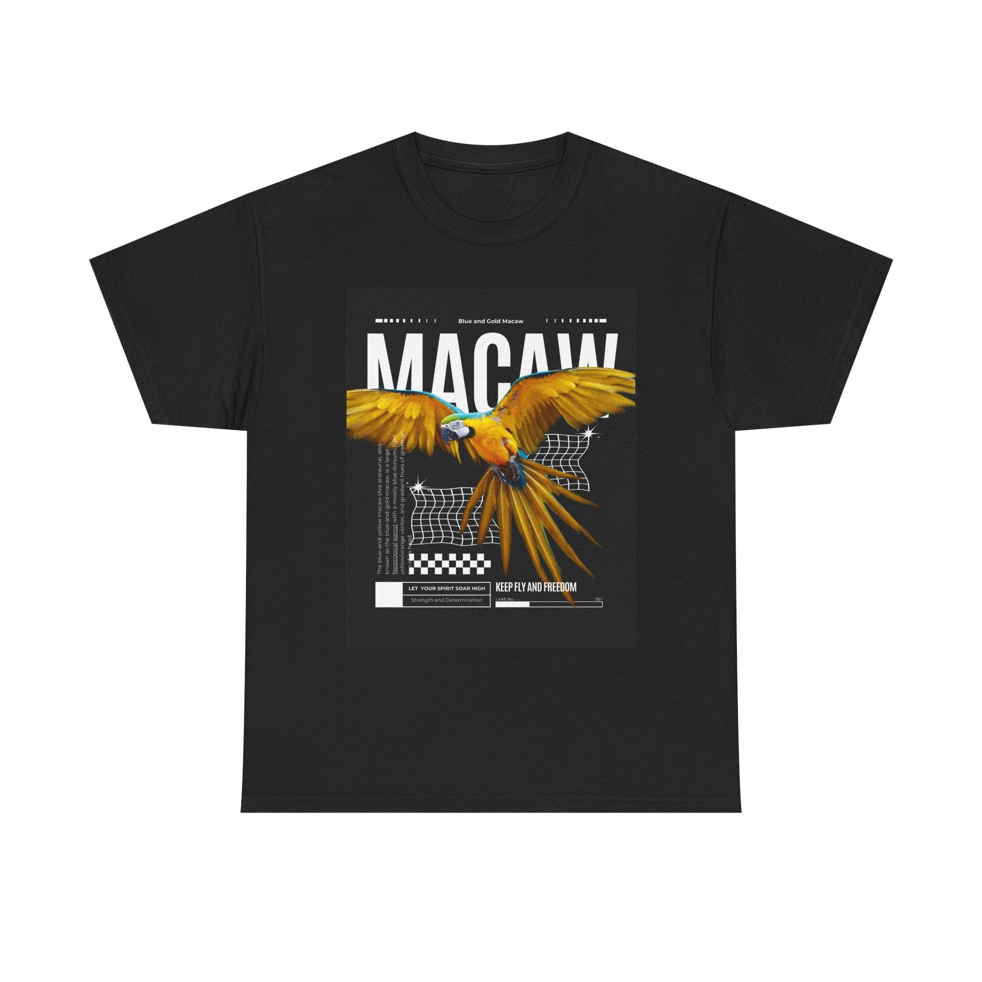 Unisex Heavy Cotton Tee - macaws black