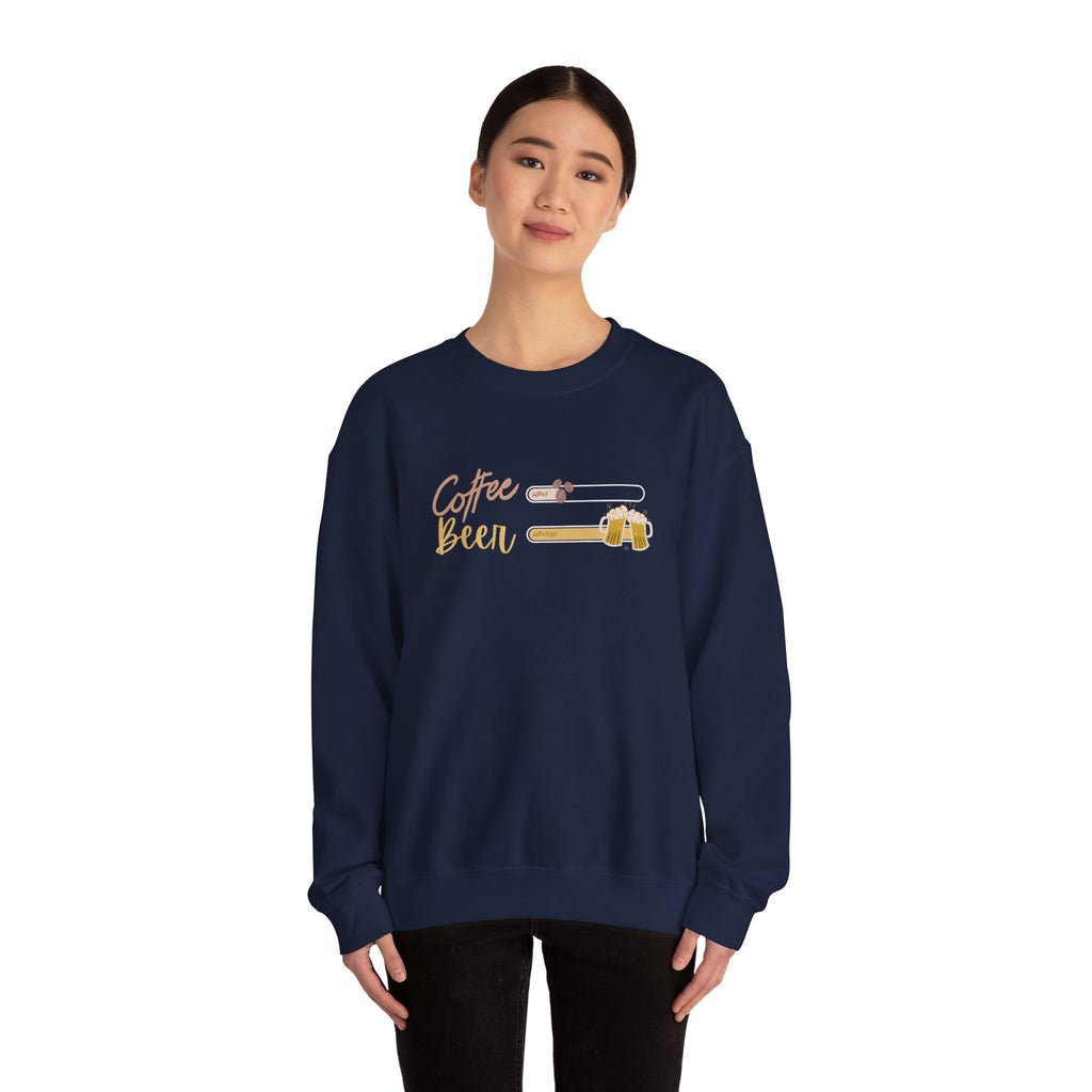 Unisex Heavy Blend™ Crewneck Sweatshirt - Creative - coffee +1 beer+100