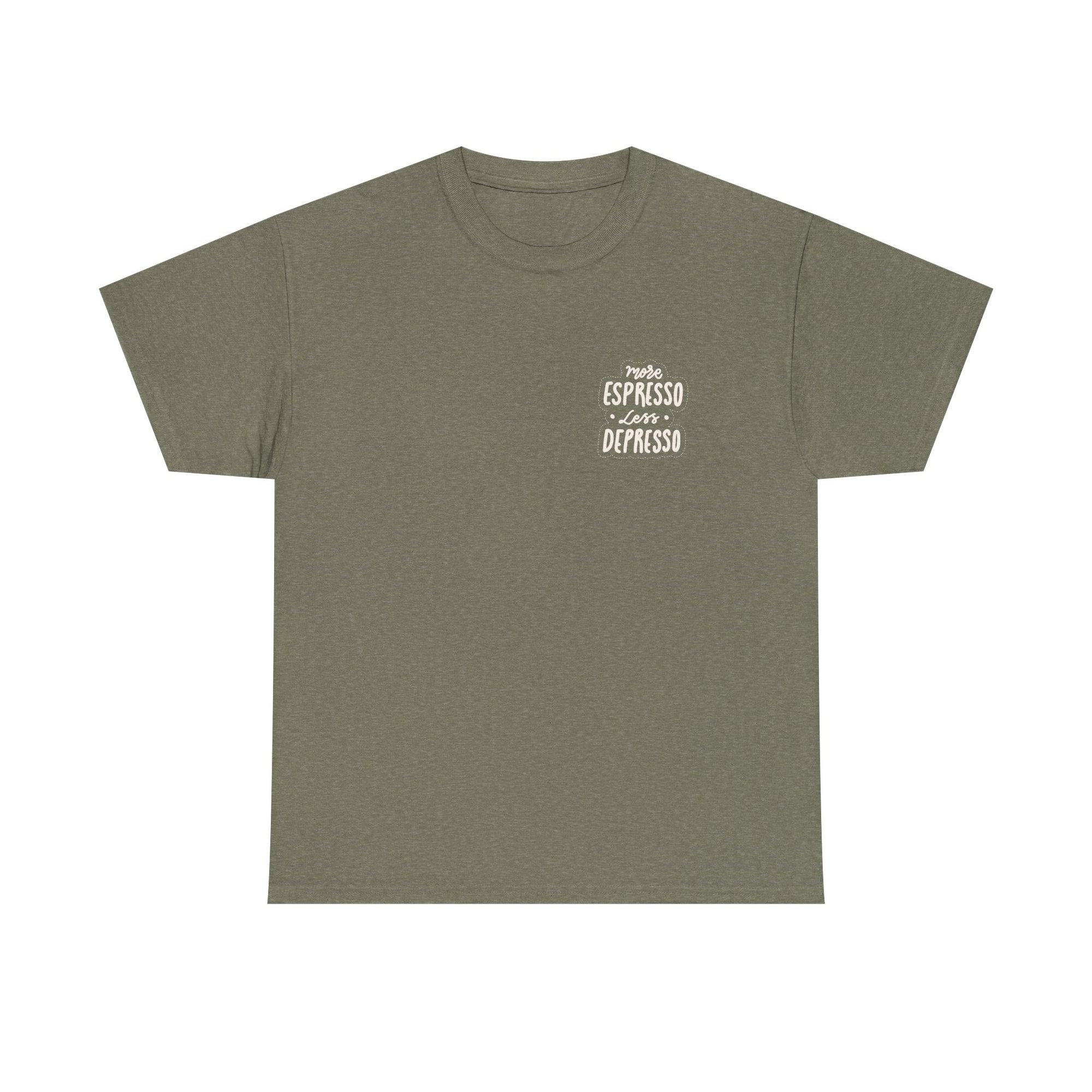 Unisex Heavy Cotton Tee - Quotes Tshirt - More espresso less depresso